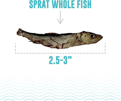 Icelandic+ Whole Fish: Sprat - 2oz Bag - Dog Treats, Wild- Caught, 2.5-3" Crunchy Air-Dried Pet Snacks, Single Ingredient, Just The Fish Nothing Else