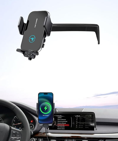 Wireless Charger Car Phone Holder for BMW X5/X6 2015-2018, 10.2-inch Screen | X5 2014,X6 2019,Auto Clamp Cell Phone Mount Accessories 15W Qi Fast Charging Stand Clip Compatible with iPhone Android