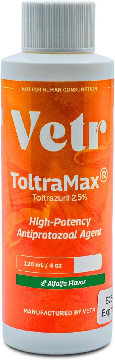 Toltrazuril 2.5% for Horses, Dogs, Cats, 120mL/4 Ounce, for Non-Food Chain Animals, Alfalfa