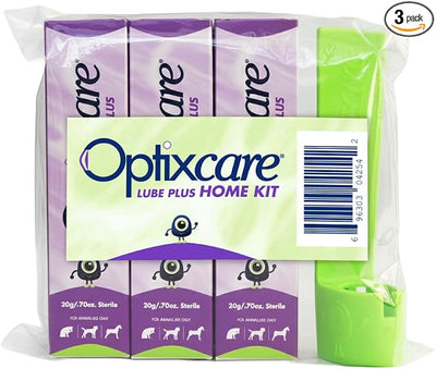 Optixcare Eye Lube Plus Home Kit – 3 x 20g Tubes + Lubricant Holder – Long‑Lasting Eye Lubrication for Pets – Daily Eye Moisture Support