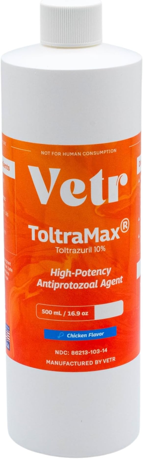 Toltrazuril 10.0% for Horses, Dogs, Cats, 500mL/16.9 Ounce, for Non-Food Chain Animals, Chicken