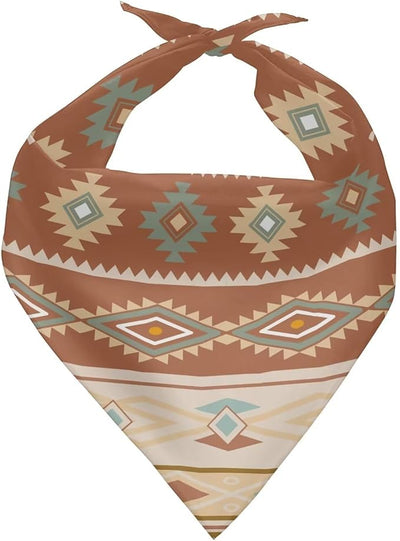 KEIAHUAN Aztec Tribal Style Dog Bandanas Reversible Triangle Dog Scarf Adjustable Puppy Bib Handkerchief Accessories for Small Medium Large Dogs