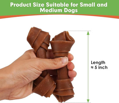 MON2SUN Rawhide Free Dog Treats, Peanut Butter Bones, 5 Inch 6 Count Chews for Small and Medium Dogs, Healthy Bones for Balanced Nutrition (Peanut Butter, 12.7 Ounce -Pack of 1)