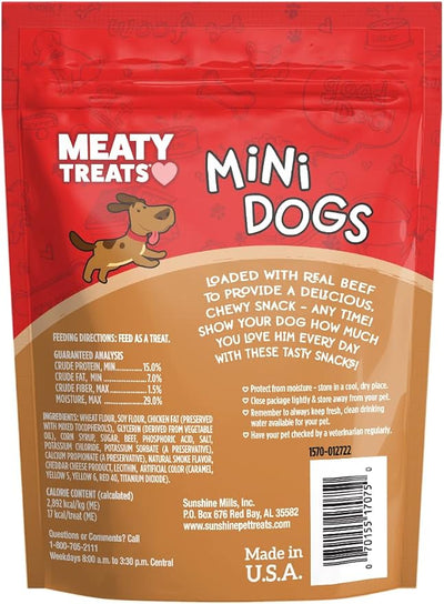 Meaty Treats Mini Dogs Beef & Cheese Flavor Soft & Chewy Dog Treats, 3-oz. (Pack of 8)