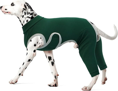 Kuoser Dog Surgery Recovery Suit, Professional Dog Surgical Suit for Back Legs, Soft Dogs Recovery Sleeve to Prevent Licking Biting Wounds, Dogs Onesie After Surgery Elbow Protector, Green M