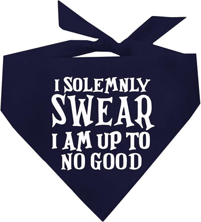 I Solemnly Swear I Am Up to No Good Dog Bandana (Navy, XS 1101)
