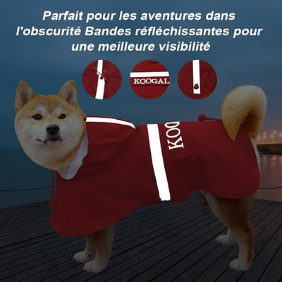 Dog Rain Coats for Small and Medium Dogs Waterproof, Raincoat Apparel Poncho Waterproof Dog Clothes Pet Jacket Dog Raincoats Jacket for Small Sized Dogs (Red,2XL)