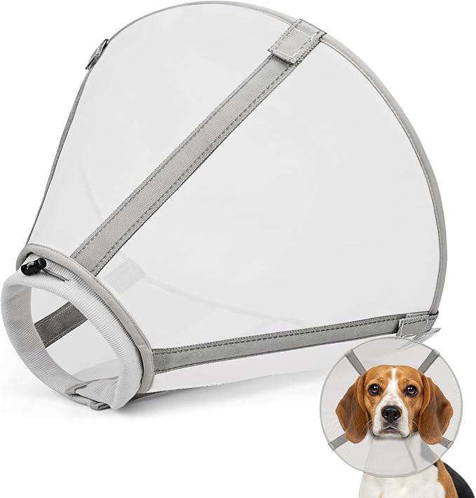 Breathable Mesh Dog Cone Collar for Surgery, Soft Elizabethan Recovery Alternative to Stop Licking,Pet Neck Collar for Large Medium Small Breeds, XXL