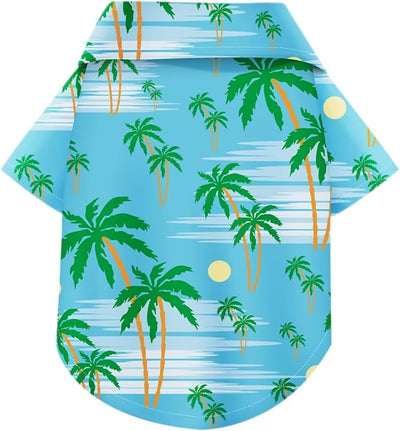 Hawaiian Dog Shirt – Lightweight and Breathable Summer T-Shirt with Tropical Prints, Fun Beach Outfit for Small, Medium, and Large Dogs, Perfect for Hot Days and Outdoor Vacation.Tree S