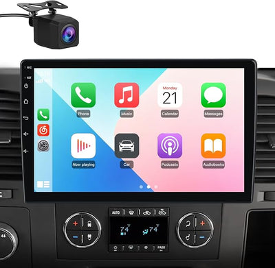 Junsun Car Radio Stereo for Chevy Chevrolet Silverado 2007 2008 2009 2010 2011 2012 2013 GMC Sierra Yukon with Wireless CarPlay Android Auto Bluetooth Backup Camera