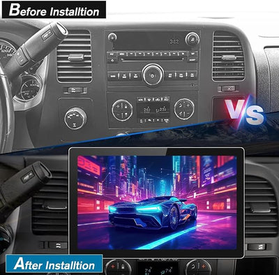 Junsun 11.5inch Car Radio Stereo for Chevy Chevrolet Silverado 2007-2013 Tahoe Equinox GMC Sierra Yukon with Android 13 CarPlay Android Auto Bluetooth FM Backup Camera【4Core+64GB】