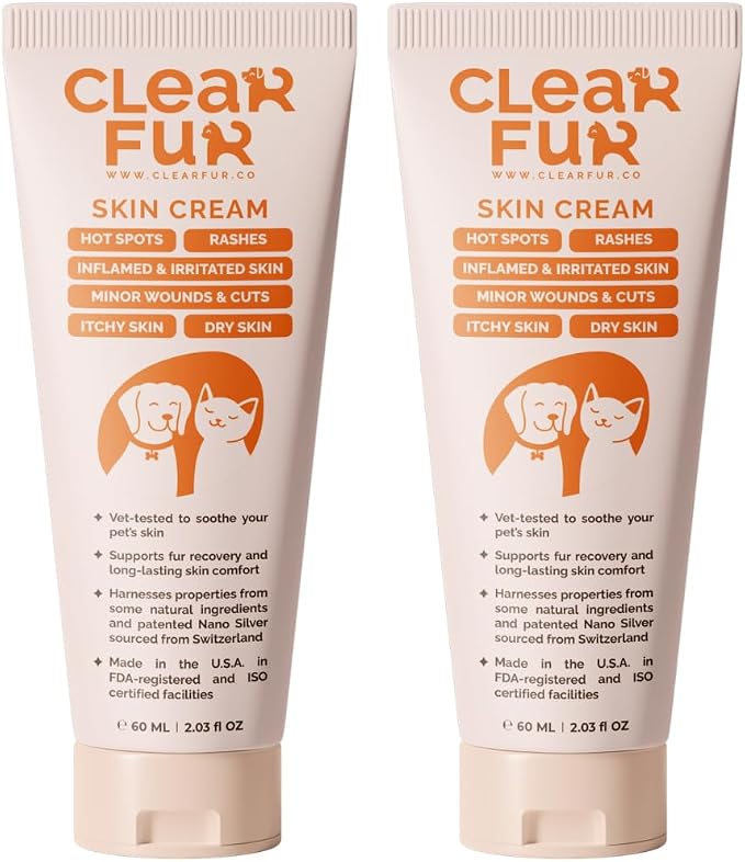 2-Pack Hot Spot & Itch Relief Skin Cream for Dogs & Cats | Fast & Lasting Relief | Treats The Source Natural Ingredients & Colloidal Silver Vet-Recommended Safe & Non-Toxic Made in USA (2oz)