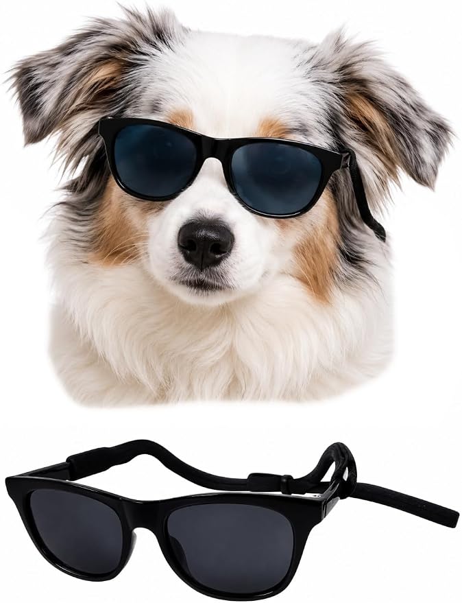 G006 Dog Pet Retro 80s Costume Sunglasses for Small Breed (Black)