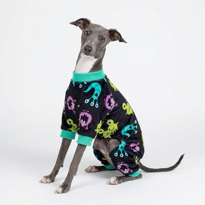 Fitwarm Cute Monster Halloween Dog Pajamas, Funny Costumes for Small Dogs Boy Girl, Festive Pet Clothes, Green, Purple, Black, Small