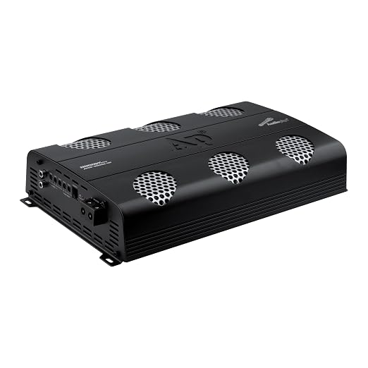 Audiopipe 8000 Watts Full Range Class D Mosfet Amplifier (APHF-8000D-H2), 4-Point Protection System, 2 Ohm, BTL Mode, Remote Bass Control Knob