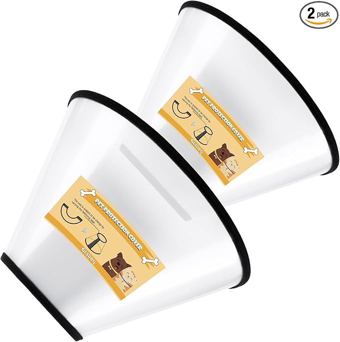 Soft Dog Cone Collar, 2 PCS (for Exact Size) Flexible Plastic Cone for Dogs After Surgery, Dog Recovery Collar, Adjustable E-Collar for Large/Medium/Small Dogs Cat, Comfy Elizabethan Collar (XXL)
