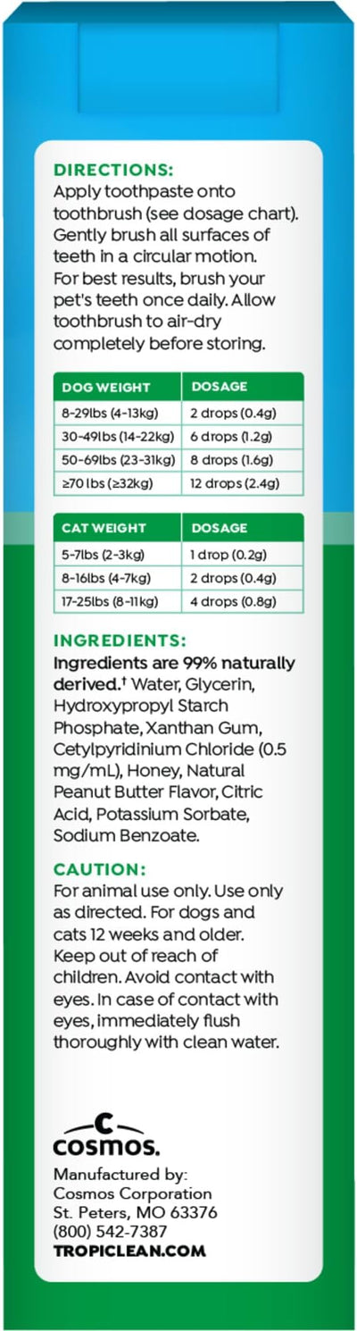 TropiClean Fresh Breath Plaque & Tartar Control Kit | Dog Toothpaste, Toothbrush & Finger Brush | Dog Toothbrushing Kit | Peanut Butter Flavor