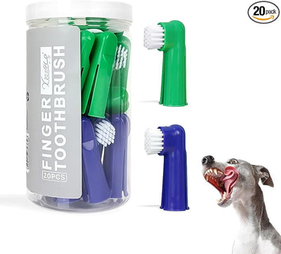 20Pcs Dog Finger Toothbrush with Soft Nylon Bristles Dog Toothbrush Finger Dog Teeth Cleaning Tool Pet Dental Care Toothbrush for Puppies Dogs Kittens Cats