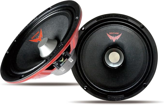 MX65S3 Midrange Loudspeaker 6.5" Silver Bullet, 400W Max, 4 Ohms, Premium Quality Audio Door Speakers for Car or Truck Stereo Sound System, Black (2 Speaker)