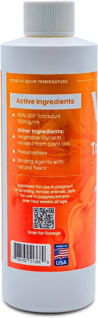 Toltrazuril 10.0% for Horses, Dogs, Cats, 240mL/8 Ounce, for Non-Food Chain Animals, Chicken
