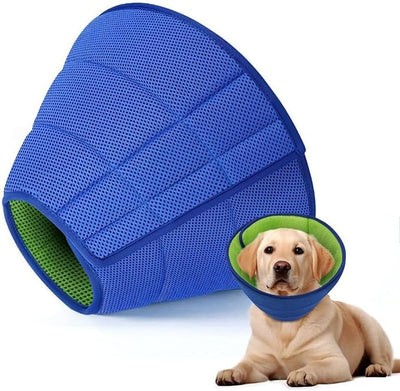 Soft Dog Cone Collar – Comfortable Cone for Dogs to Stop Licking After Surgery, Elizabethan Collar for Large Dogs, Adjustable Dog Donut Collar for Inflatable & Comfy Recovery (S)