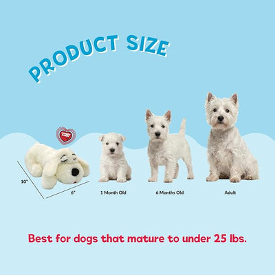 Snuggle Puppy Heartbeat Puppy Toy for Small Breeds, Compact Plush Dog Toy with Real-Feel Pulse, Designed for Crate Time, First Nights, and Rest - Cream
