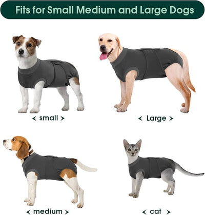 Kuoser Dog Surgery Suit Female Spay, Dog Recovery Suit Male Neuter, Pet Clothes Onesie for Surgery Anti Licking Abdominal Wounds Puppy Surgical Recovery Bodysuit Shirt, Substitute E-Collar & Cone