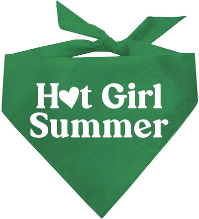 Hot Girl Summer Dog Bandana (Green, XS 310)