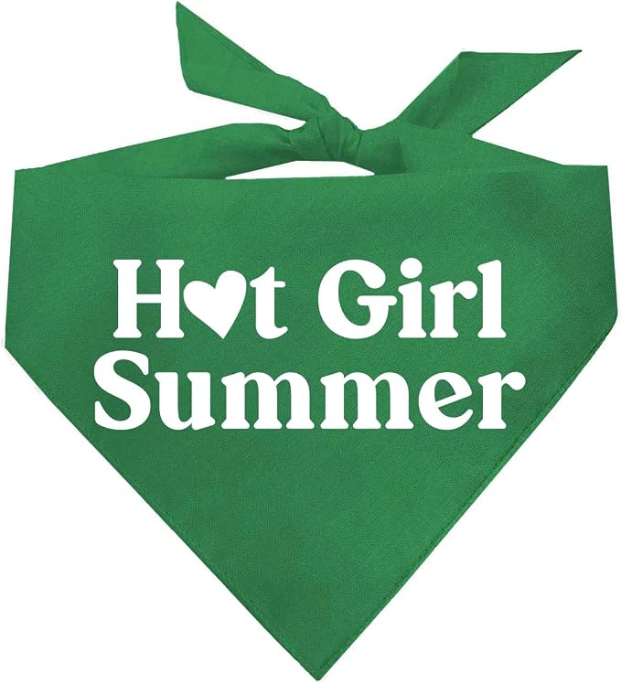 Hot Girl Summer Dog Bandana (Green, OS 310)