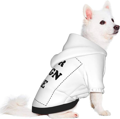 Dog Clothes, Custom Dog Hooded Sweatshirt, Personalized Pet Costume Robe Shirt with Text/Image/Club Name/Pet Shop Logo for Small Medium Large Dogs and Cats, White, M