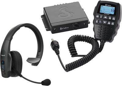 Cobra 75 All Road Wireless CB Radio with BlueParrott B450-XT Noise Cancelling Bluetooth Headset - Dual-Mode AM/FM, Full 40 Channels, Bluetooth Connectivity, Black