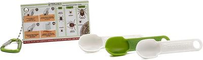TickCheck Tick Remover Spoon - 3 Pack of Lightweight Tick Remover Tools with Free Tick ID Card & Carabiner (5 Sets, 3 Spoons)