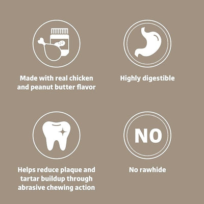 Wonder Bound Chicken Wrapped Medium Sticks, Peanut Butter Flavor - 8 Count - Rawhide-Free Dog Treats, Dental Health Chews for Plaque & Tartar Control, Easy to Digest, Long-Lasting