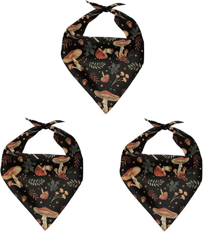 KEIAHUAN Mushroom Print Summer Dog Bandana Puppy Triangle Bibs Scarf Handkerchief Holiday Reversible Scarves for Cat and Dogs Decoration