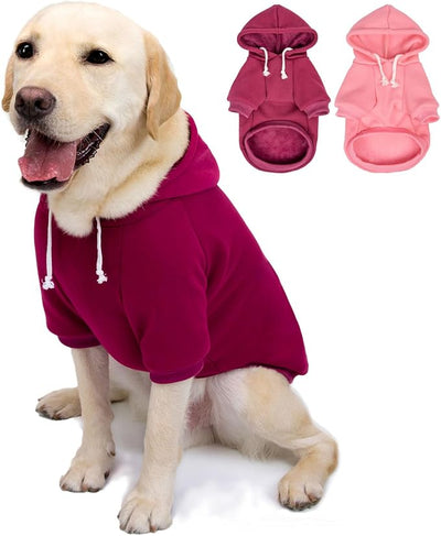 2-Pack Dog Hooded Sweaters & Jackets - Soft Dog Clothes Hoodie for Small/Medium/Large Dogs & Cats | All-Season Comfort & Fit, Stylish Pet Shirts Apparel & Accessories (Pink, Purple, XX-Large)