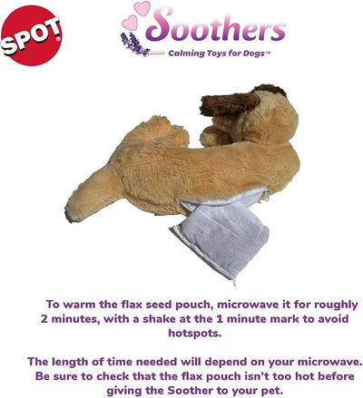SPOT Soothers Warm Hug Pal - 10in Plush Microwavable Calming Dog Toy with Lavender Scent & Squeaker, Separation Anxiety & Sleep Aid for Medium & Large Dogs