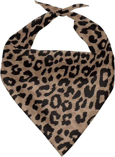 KEIAHUAN Brown Leopard Dog Bandana Pet Scar Reversible Triangle Dog Bib Handkerchief Lightweight Puppy Accessories for Small Medium Large Dogs
