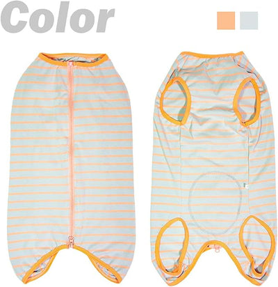 Dog’s Recovery Suit Post Surgery Shirt for Female Male Dog, E-Collar Alternative Wound Protective Clothes (Grey orange-2xl)