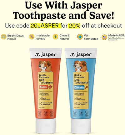 Jasper Microbrush Vet Approved Cat Toothbrush, Soft-Bristled Toothbrush Kit for Felines & Small Dogs, Non-Slip Handle with 2 Replaceable Tooth Brush Heads, Use with Cat Toothpaste, 2-Pack, Gray Mist