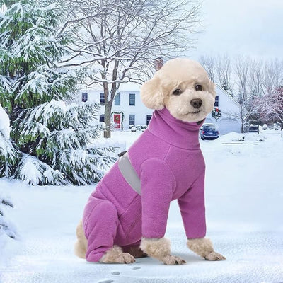 Polar Fleece Dog Pajamas Bodysuit - Small to Medium Dogs, Winter Jacket & Sweater for Small Dogs, Four-Legged Warm Clothes