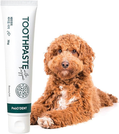 PetO’Dent Enzymatic Toothpaste for Dogs, Freshens Breath & Cleans Teeth, Reduces Plaque & Tartar, Safe for Puppies with No Artificial Ingredients, Oral Biome, Gum Care, 2.47 oz