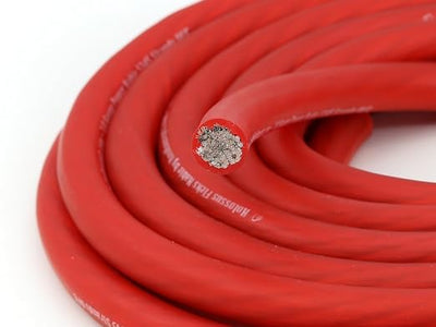 KnuKonceptz Kolossus Flex Kable OFC 0 Gauge Power Wire Copper Cable Red (100 ft) 1/0 AWG