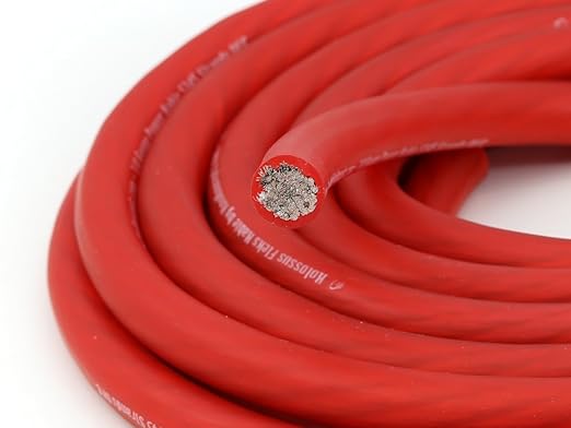 KnuKonceptz Kolossus Flex Kable OFC 0 Gauge Power Wire Copper Cable Red (25 ft) 1/0 AWG