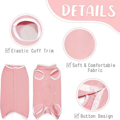 Dog's Recovery Suit Post Surgery Shirt for Puppy, Small Dog Surgical Recovery Suit for Female Male Dogs, Dog Onesie Protect Surgical Wound(Pink-XL)