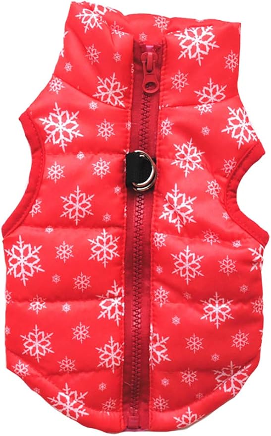 Winter Waterproof Windproof Vest Coat for Cold Weather - Warm Jacket for Small Medium Dogs (Not Suitable for Big Dogs) Christmas XS