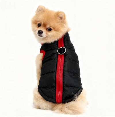 Winter Waterproof Windproof Vest Coat for Small Medium Dogs - Warm Jacket for Cold Weather (Not Suitable for Big Dogs) X-Black L