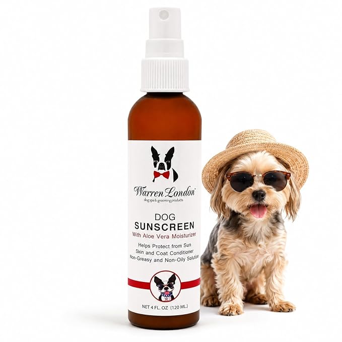 Warren London Dog Sunscreen Spray Protection with Aloe Vera I Dog Skin Soother I Puppy Sunblock I Made in USA- 4oz