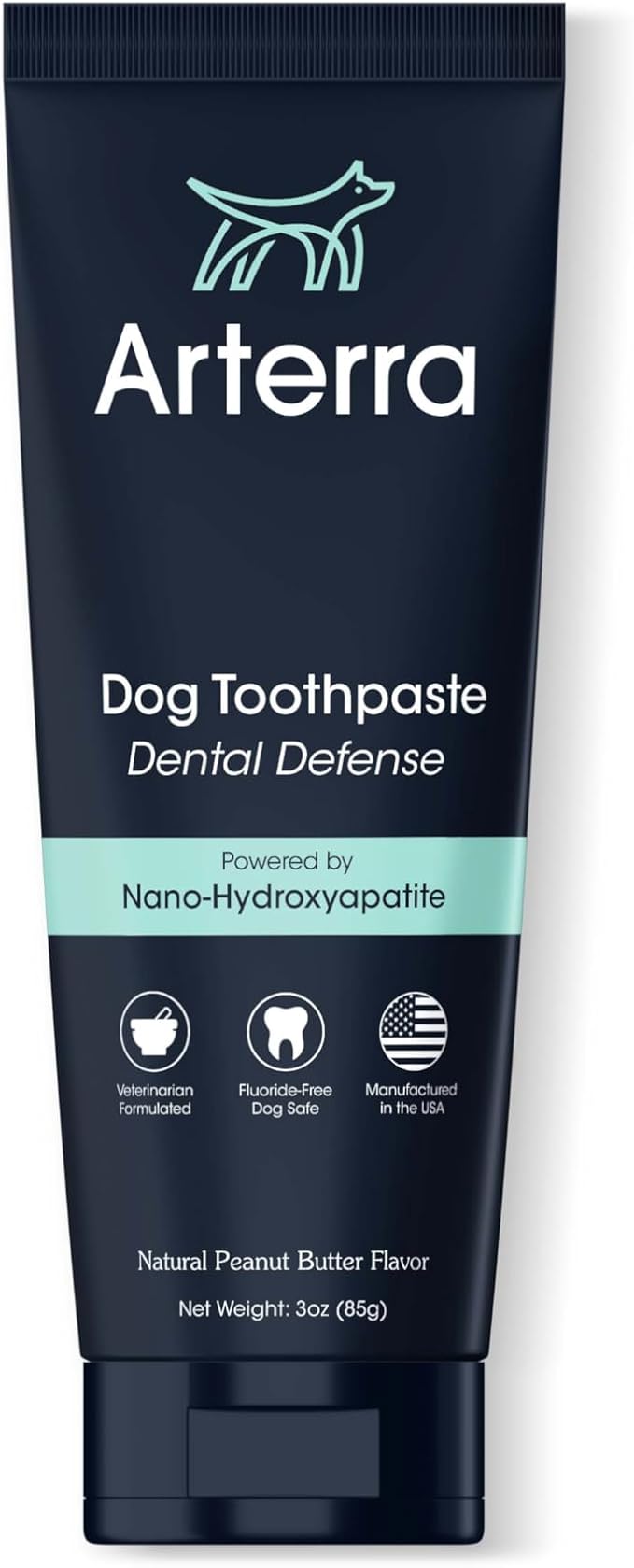 Remineralizing Dog Toothpaste – Vet-Grade, with Nano-Hydroxyapatite, Reverses Early-Stage Decay, Cleans Teeth, Removes Tartar, Freshens Breath by Arterra Pet Science, Plant-Based, Natural Flavor, 3oz