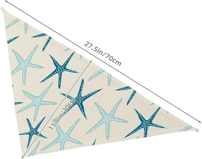 Nautical Starfish Beach Coastal Sea Beachy Funny Colorful Nave Blue Dog Bandana Scarf Triangle Bibs Pet Accessories Cat Kerchief
