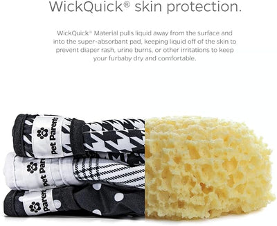 Pet Parents® Washable Dog Diapers (3pack) + Extendrs® of Durable Doggie Diapers, Premium Dog Diapers Female (Medium, Luxe)